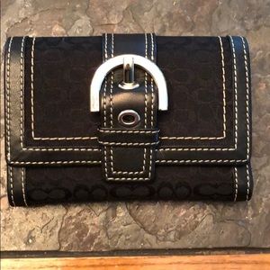 Black & Silver Trifold Wallet Coach